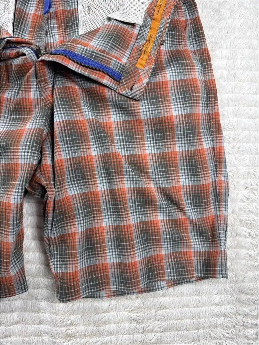 Tommy Bahama Paradise Tech Men Size 39x9” Orange Plaid Performance‎ Shorts Mesh